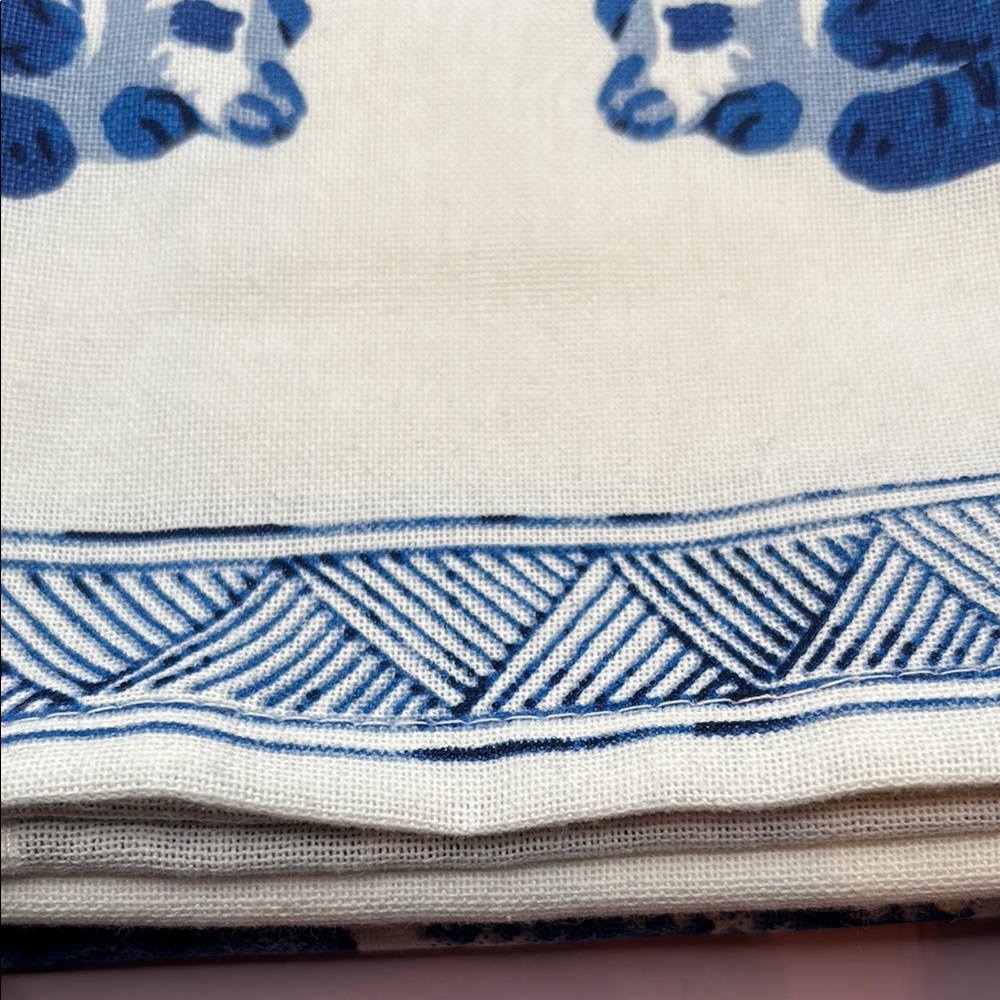 Two’s Company Blue &White Willow Dish Towels with Tassels - Set of 2 - Picture 6 of 11